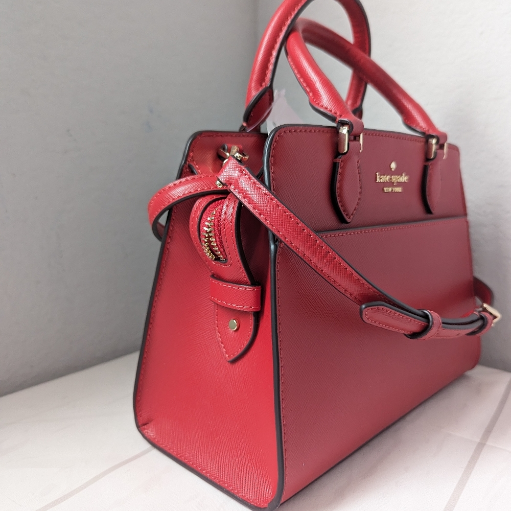 Kate Spade New York Madison Small Satchel Handbag Candied Cherry - Picture 3 of 5